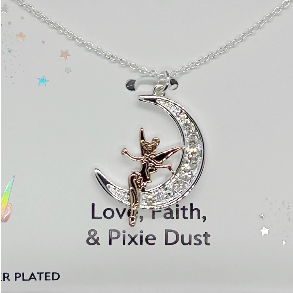 Disney Classics Crystal Moon Tinker Bell Pendant Necklace